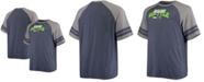 Fanatics Men's Big and Tall College Navy, Heathered Gray Seattle Seahawks Two-Stripe Tri-Blend Raglan T-shirt